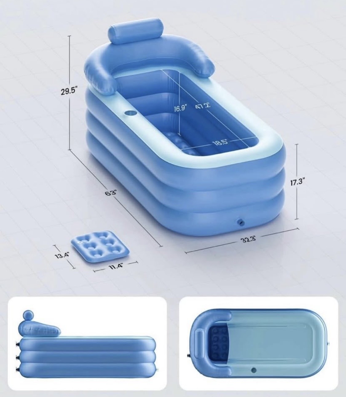 herramientas, jardines y exterior - Bañera inflable para adultos. 5