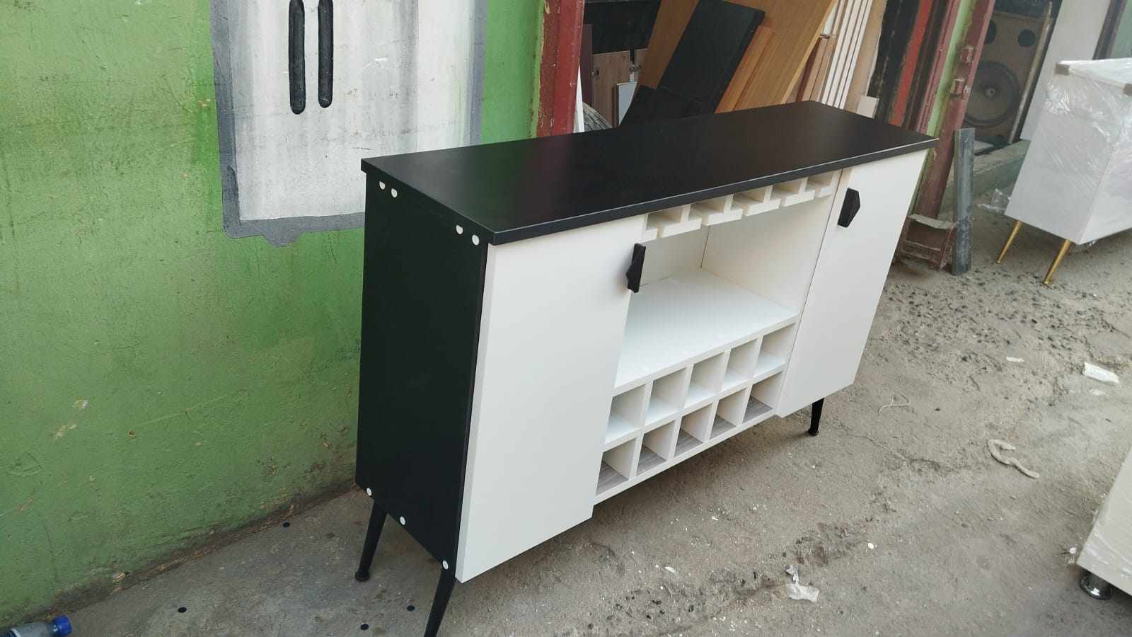 muebles y colchones - Credenza moderna con vinera varios tamaños  3