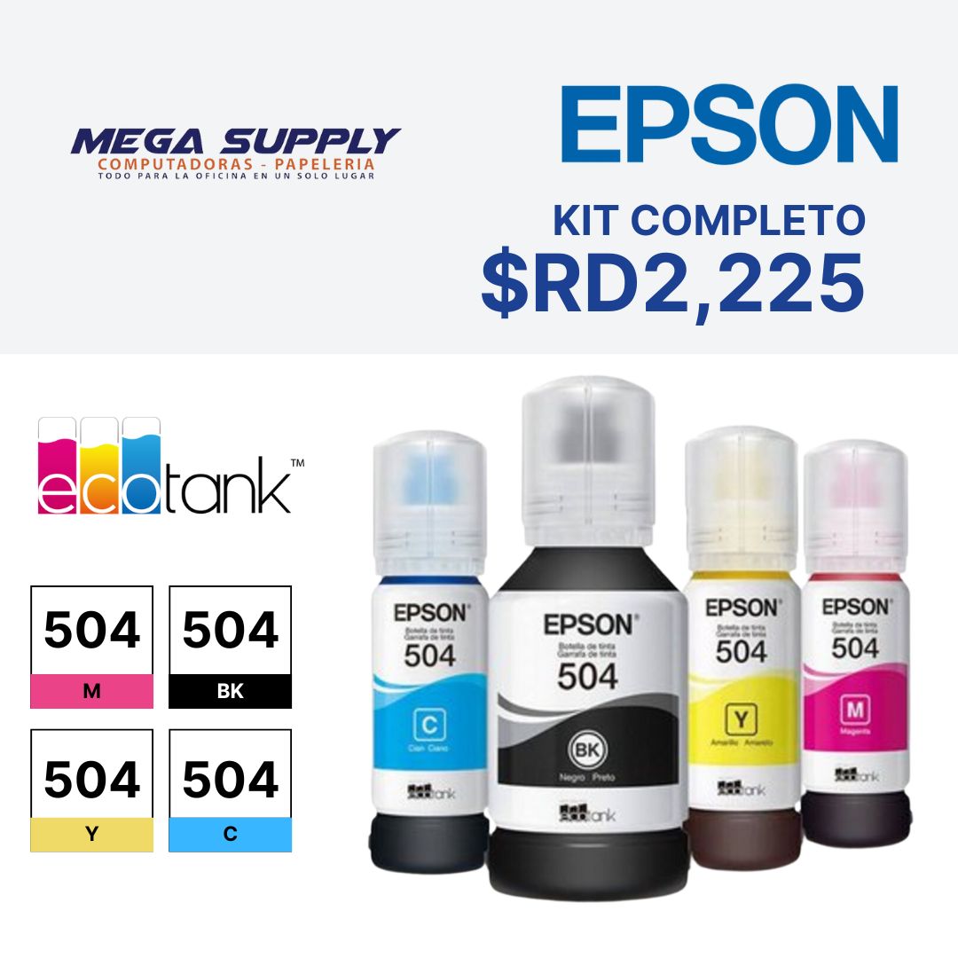 impresoras y scanners - KIT DE 4 BOTELLAS  DE TINTA EPSON 504  0