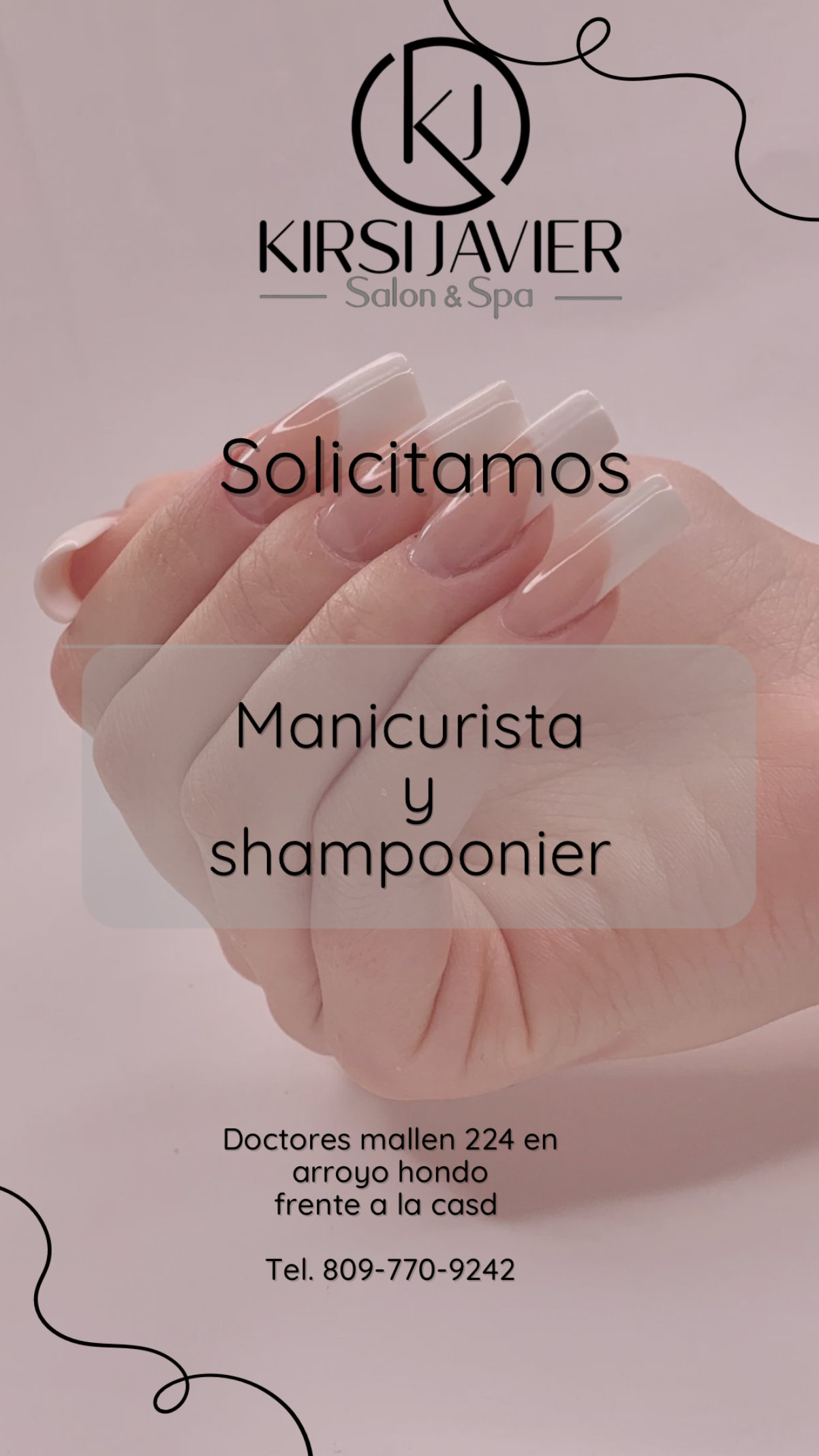 empleos disponibles - salón de belleza en arroyo hondo, solicita Shampoonier y manicurista  1
