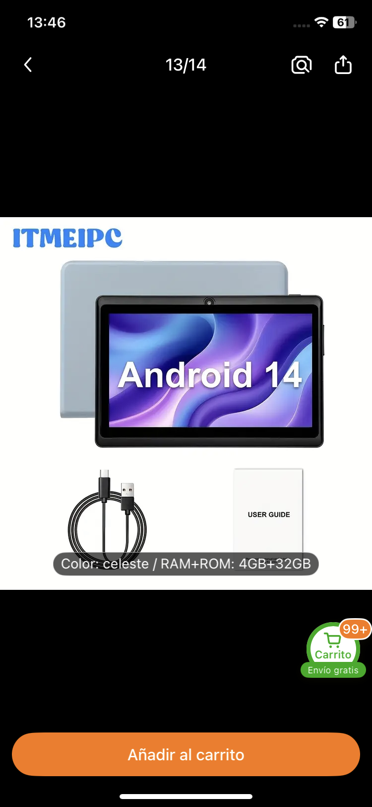 celulares y tabletas - Se venden TabletasAndroid 14 de 7 Pulgadas, con 4G 1
