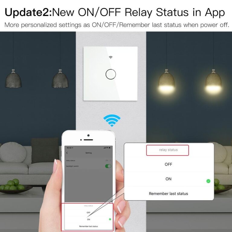 accesorios para electronica - Interruptor tactil WIFI 1 conector, conecta con Alexa y Google Home no usa neutr 2