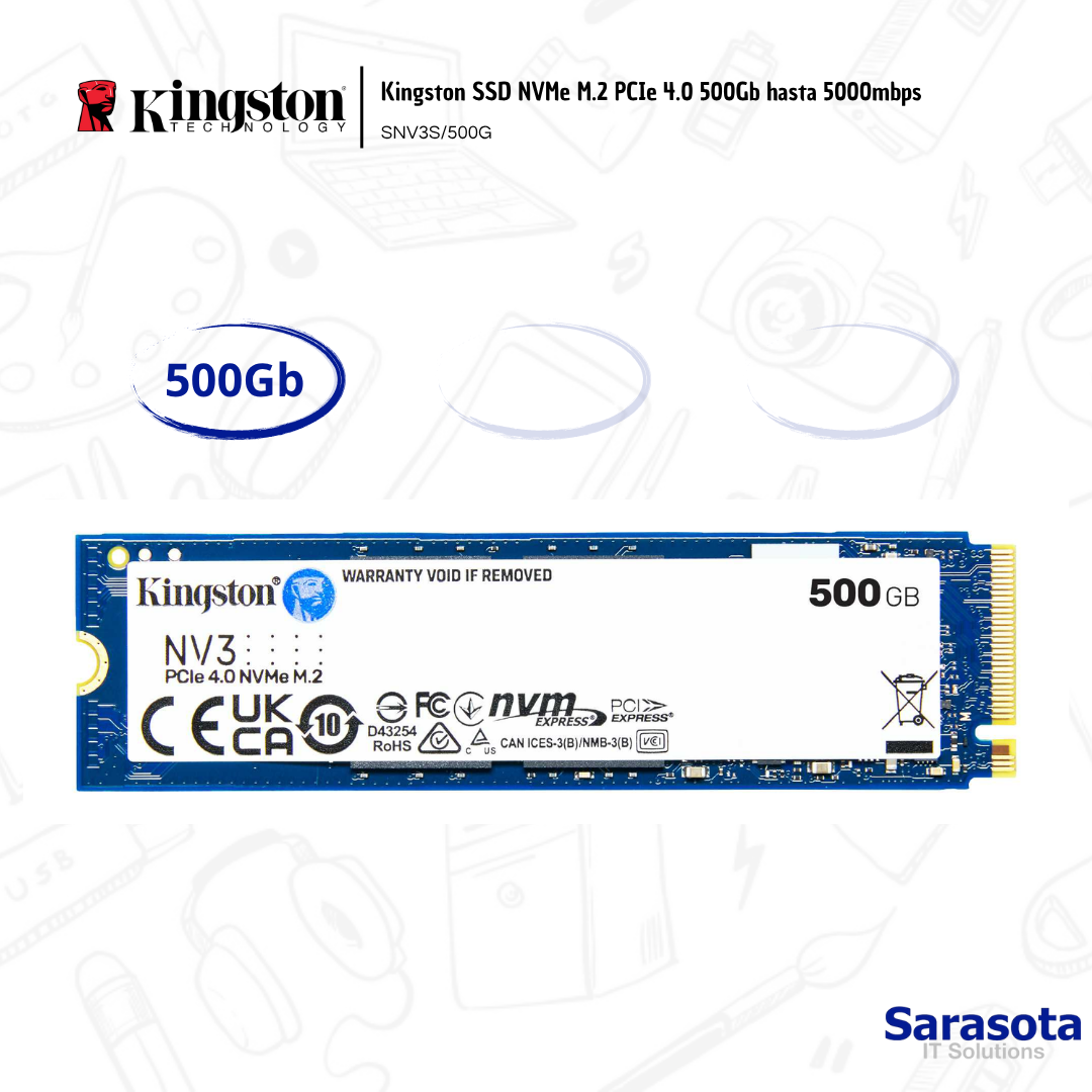 accesorios para electronica - Kingston SSD NVMe M.2 PCIe 4.0 NV3 500Gb  2