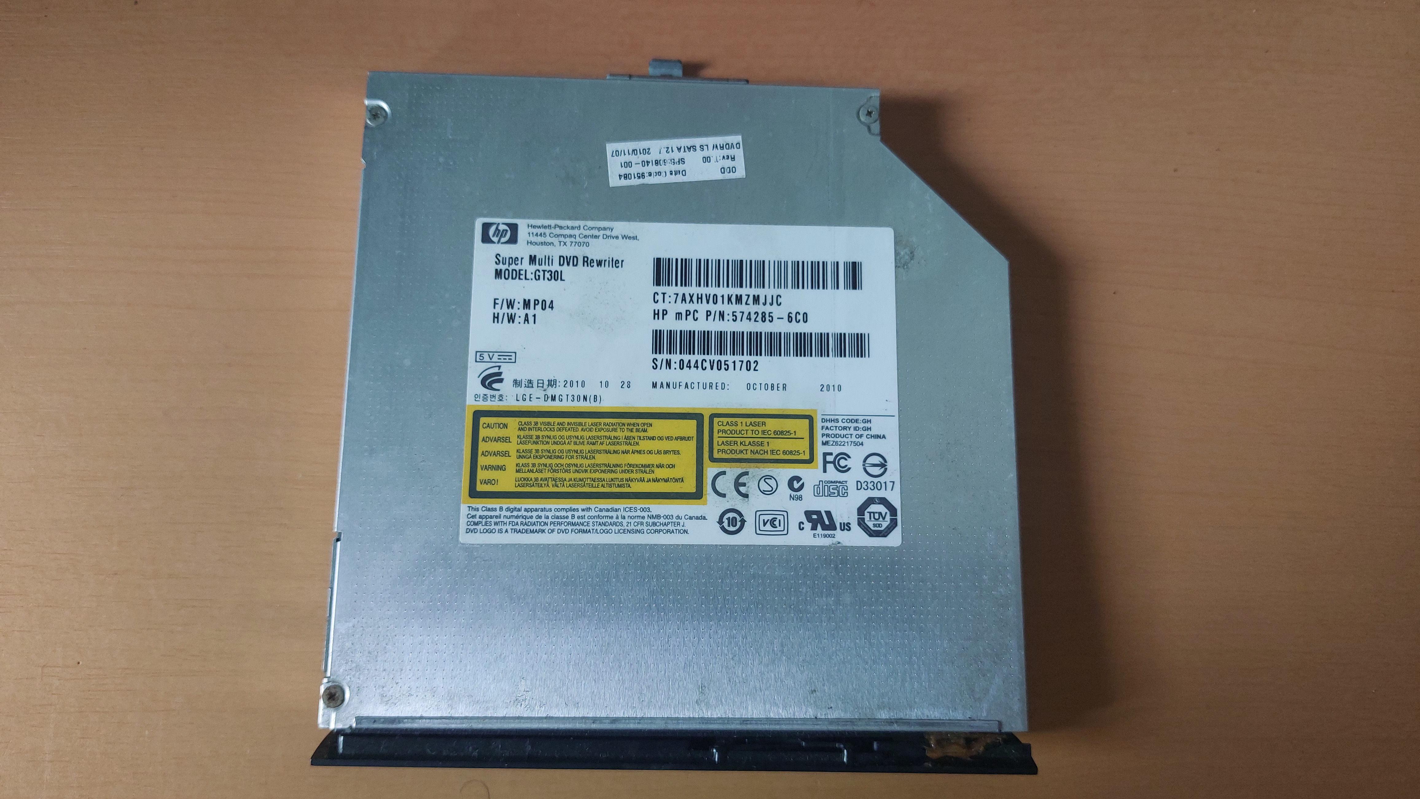 computadoras y laptops - Lector de CD/DVD HP GT30L 1