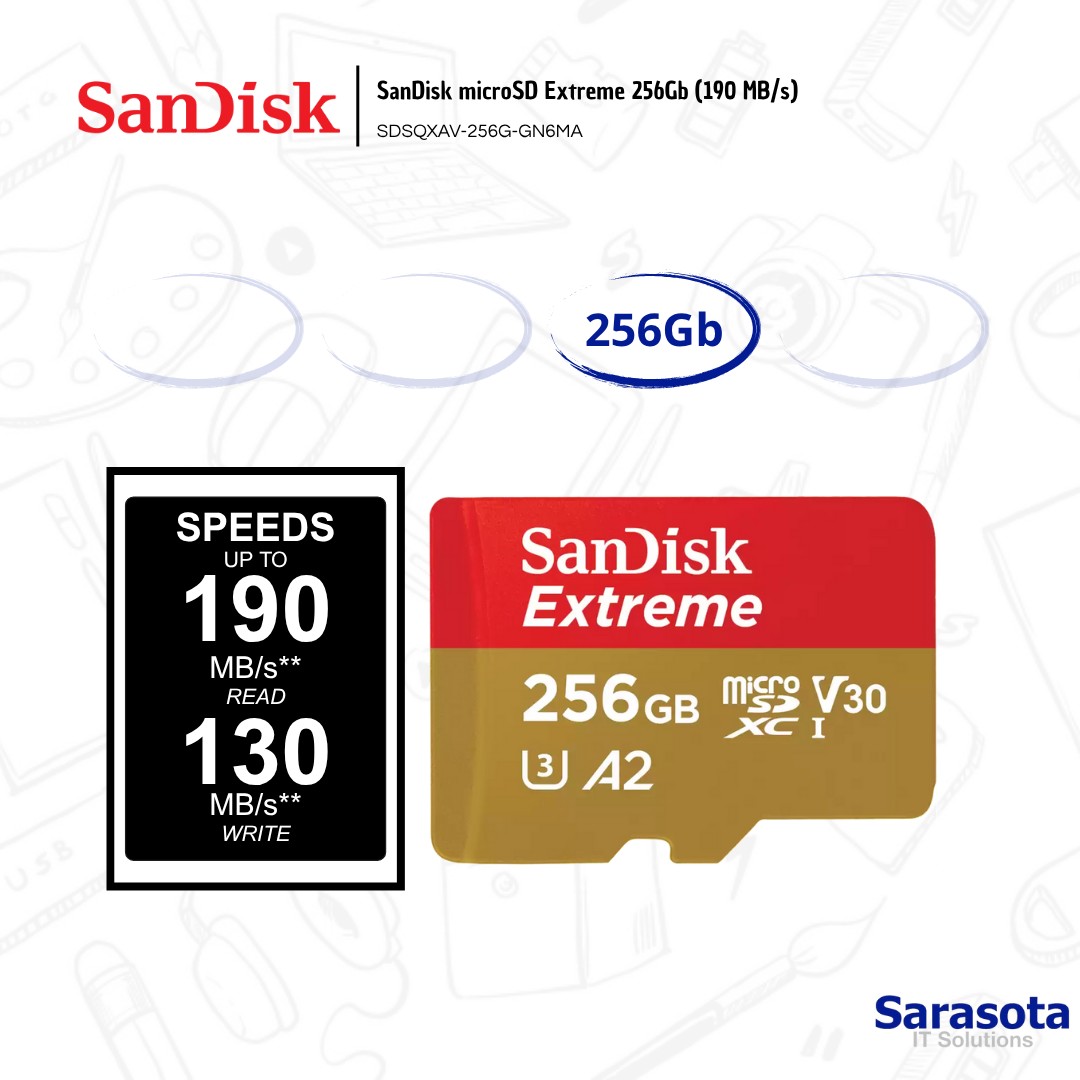 accesorios para electronica - MicroSD 256Gb SanDisk Extreme 190 MB/s 1