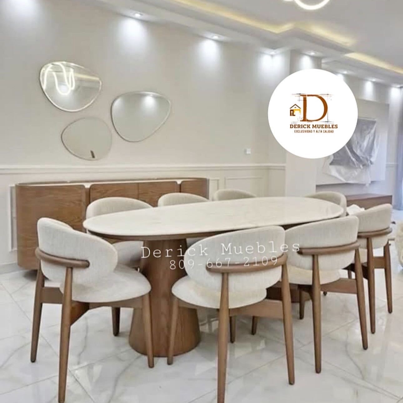 muebles y colchones - comedor moderno en caoba  0