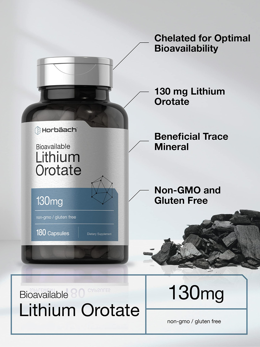 Salud y Equipamiento Médico - Orotato De Litio 130mg 180 Cap Horbaach 2