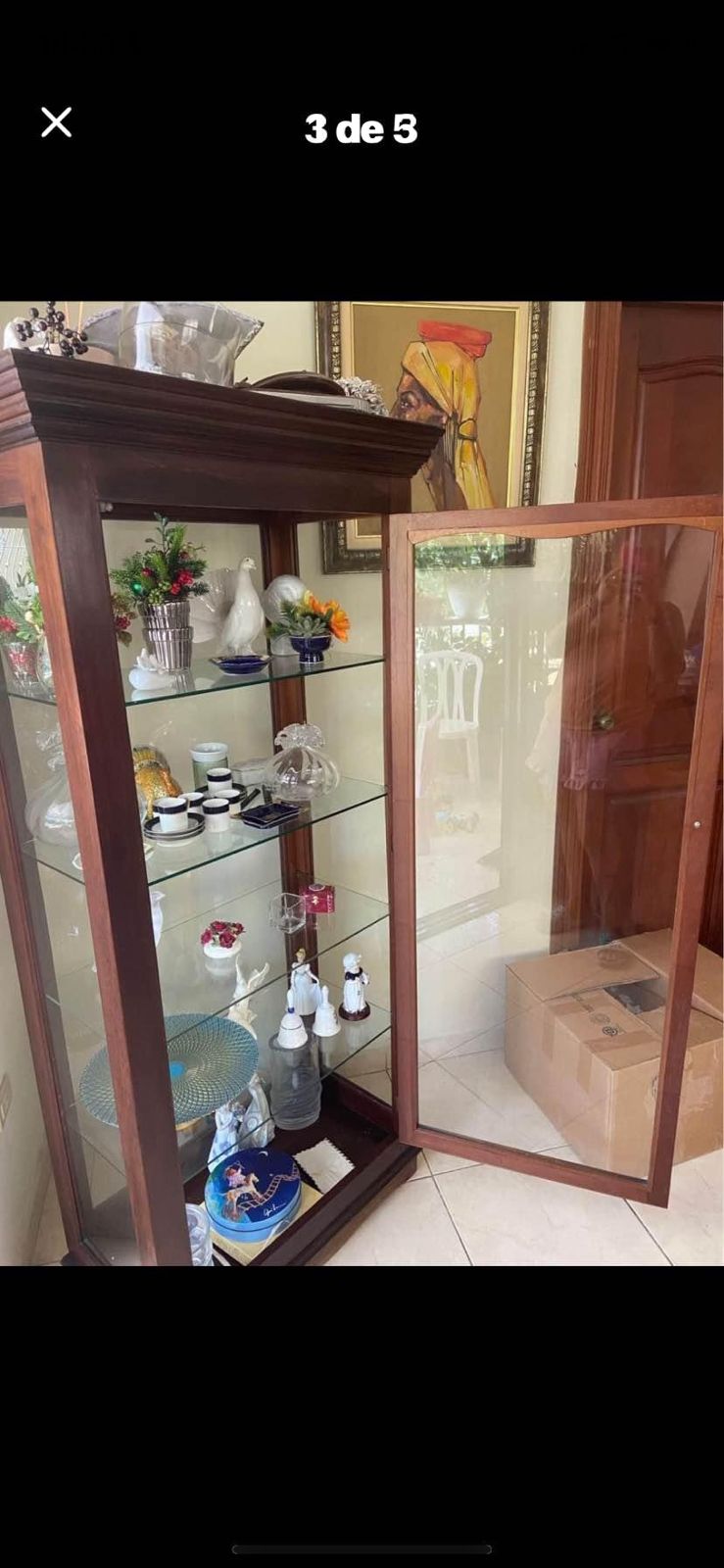 decoración y accesorios - vitrina de caoba