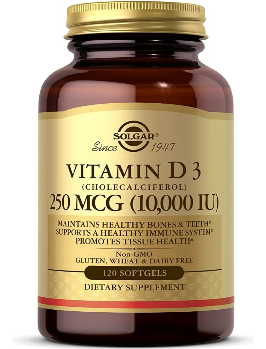 Salud y Equipamiento Médico - Vitamina D3 (colecalciferol) 10,000 Iu Solgar -120 Cápsulas 0