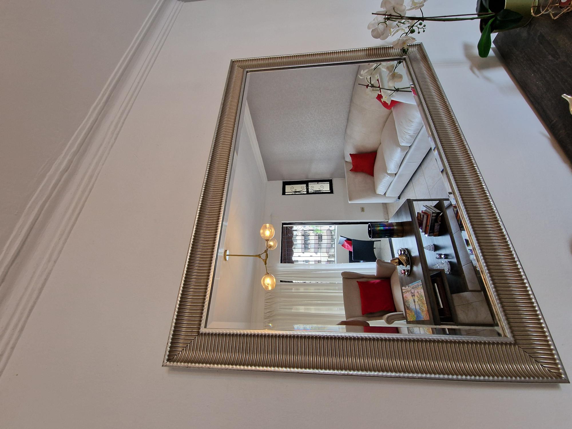 decoración y accesorios - Espejo Rectangular Plateado 1