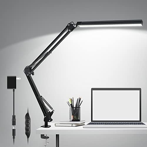 decoración y accesorios - Lámpara de escritorio LED de brazo oscilante de metal, con 3 modos de color, 0