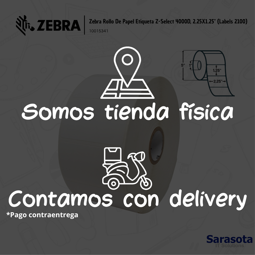 accesorios para electronica - Zebra Rollo De Papel Etiqueta 4000D, 2.25x1.25 1