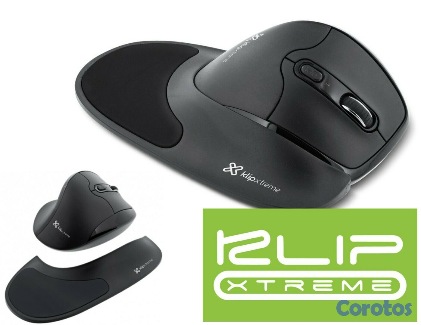 computadoras y laptops - MOUSE WIRELESS KLIPX FLEXOR, 6 BOTONES, 2.4 GHZ, SEMI VERTICAL, ADAPATDOR USB 1