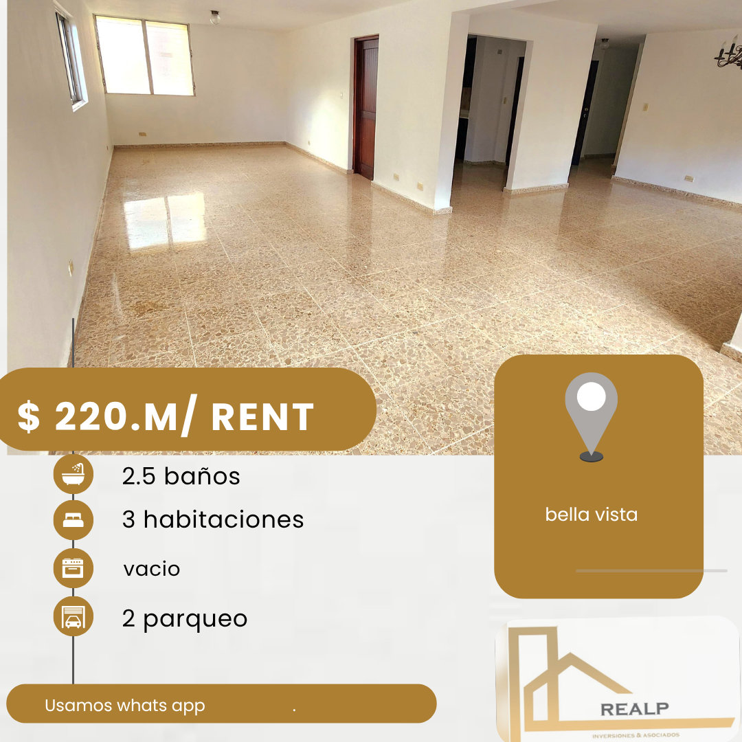 apartamentos - hermoso apartamento en venta en bella vista  0