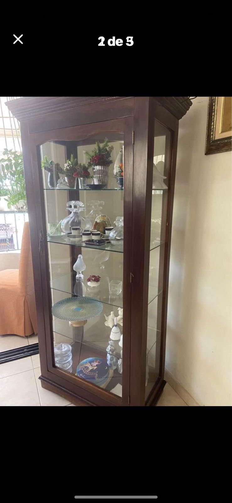 decoración y accesorios - vitrina de caoba 1