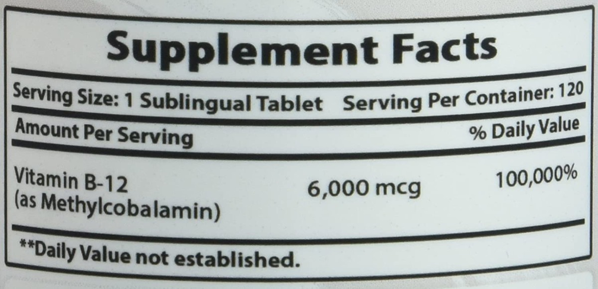 Salud y Equipamiento Médico - Vitamina B12 6000 mcg Best Natural 1