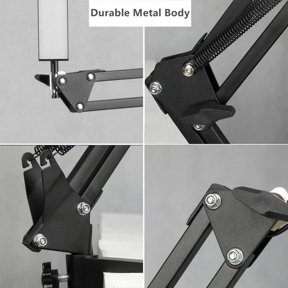 decoración y accesorios - Lámpara de escritorio LED de brazo oscilante de metal, con 3 modos de color, 1