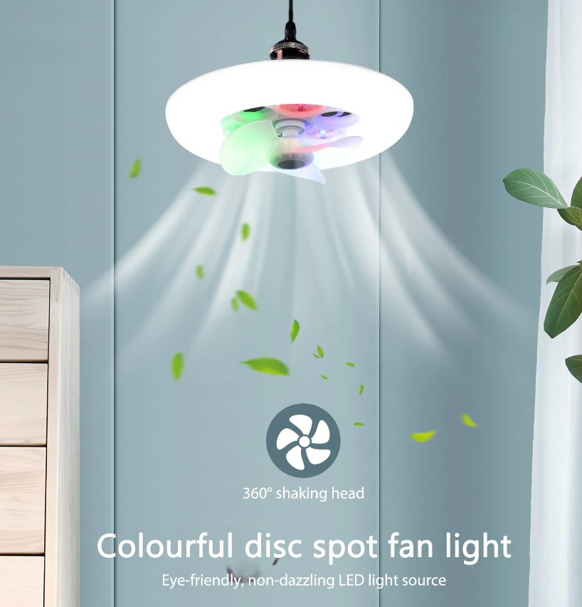 electrodomesticos - Ventilador de techo con luces, ventilador LED de 60W, luz RGB, regulable. 4