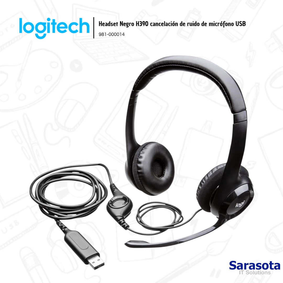 camaras y audio -  Logitech Headset H390 audífonos con micrófonos  2