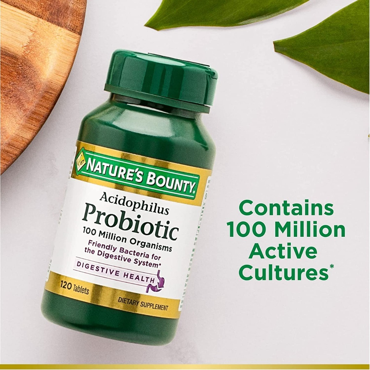 Salud y Equipamiento Médico - Probiotico Acidophilus Salud Digestiva 120 Tab Nature's Boun 3