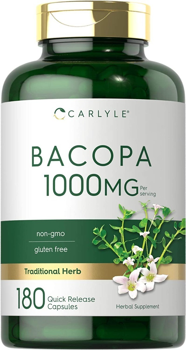 Salud y Equipamiento Médico - Bacopa Monnieri 1000 Mg 180 Cap Sin Ogm Y Sin Gluten