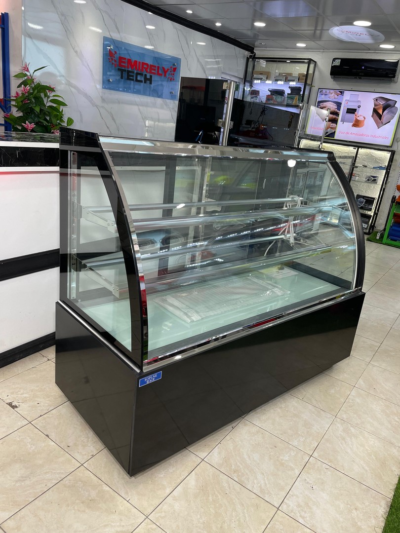 equipos profesionales - Vitrina exhibidora fria mostrador nevera refrigerador para postre alimento frios 5