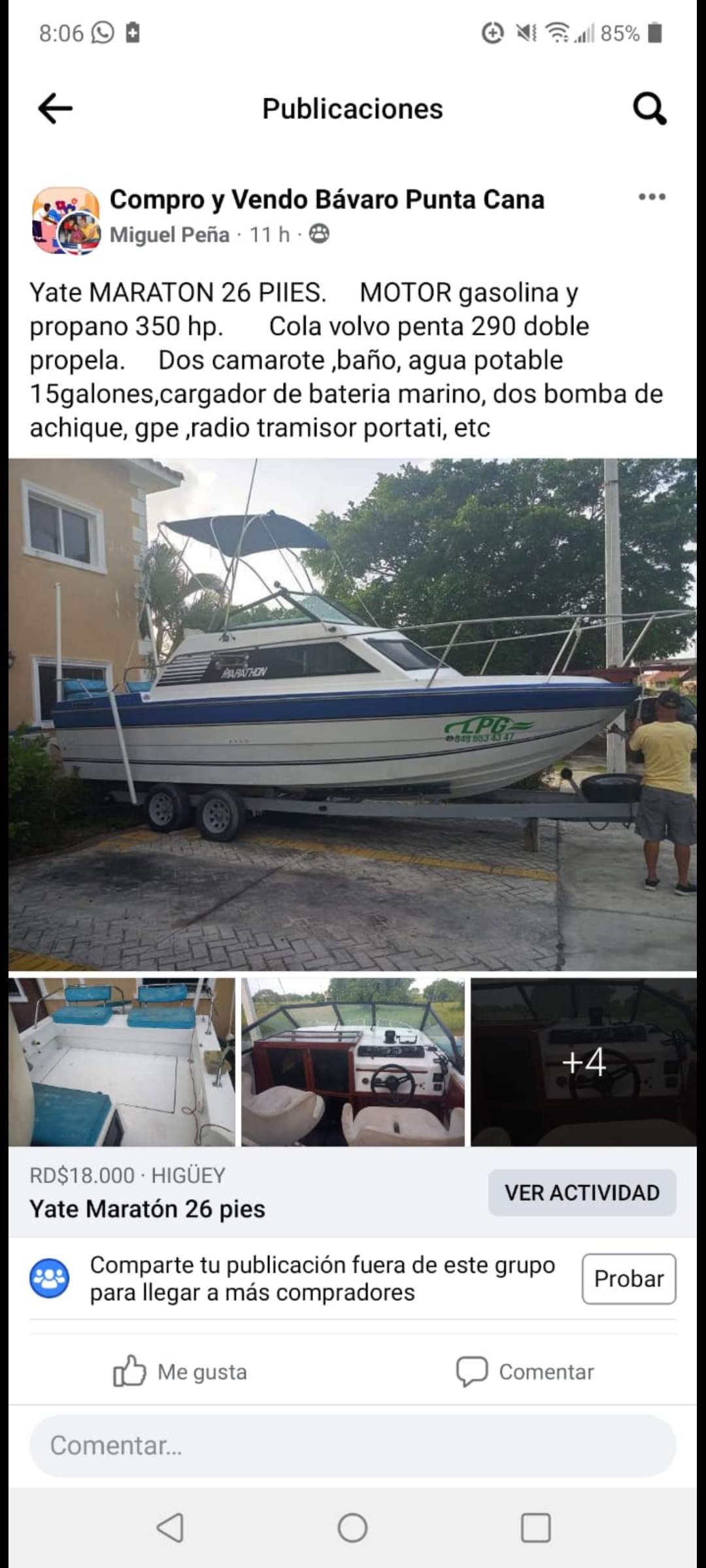 botes - YATE PASEO Y PESCA 1