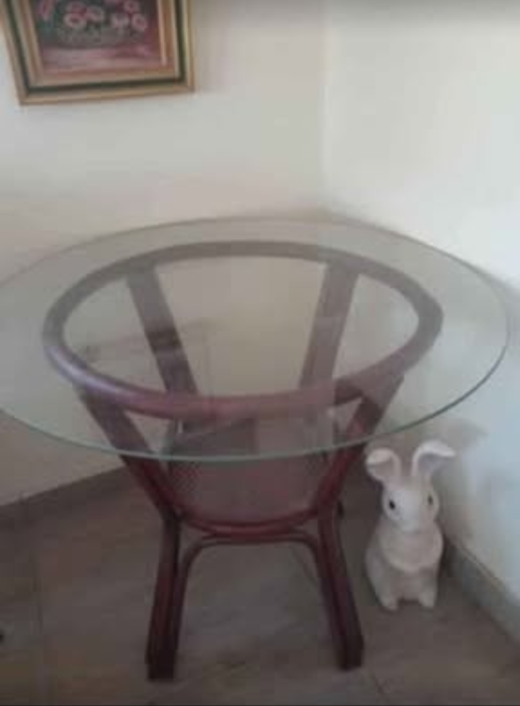 muebles y colchones - Mesa de Sala con tope de cristal