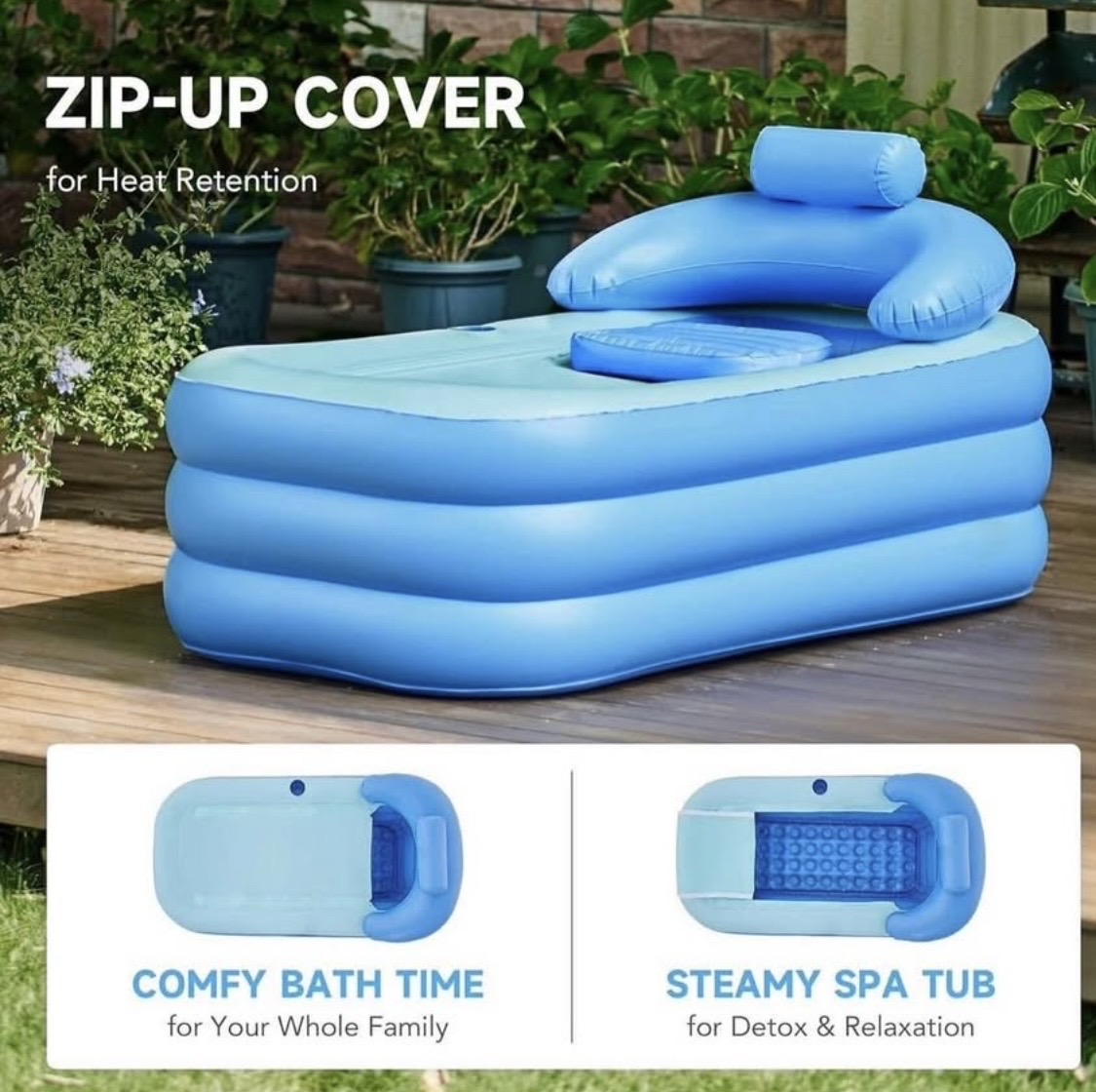 herramientas, jardines y exterior - Bañera inflable para adultos. 9