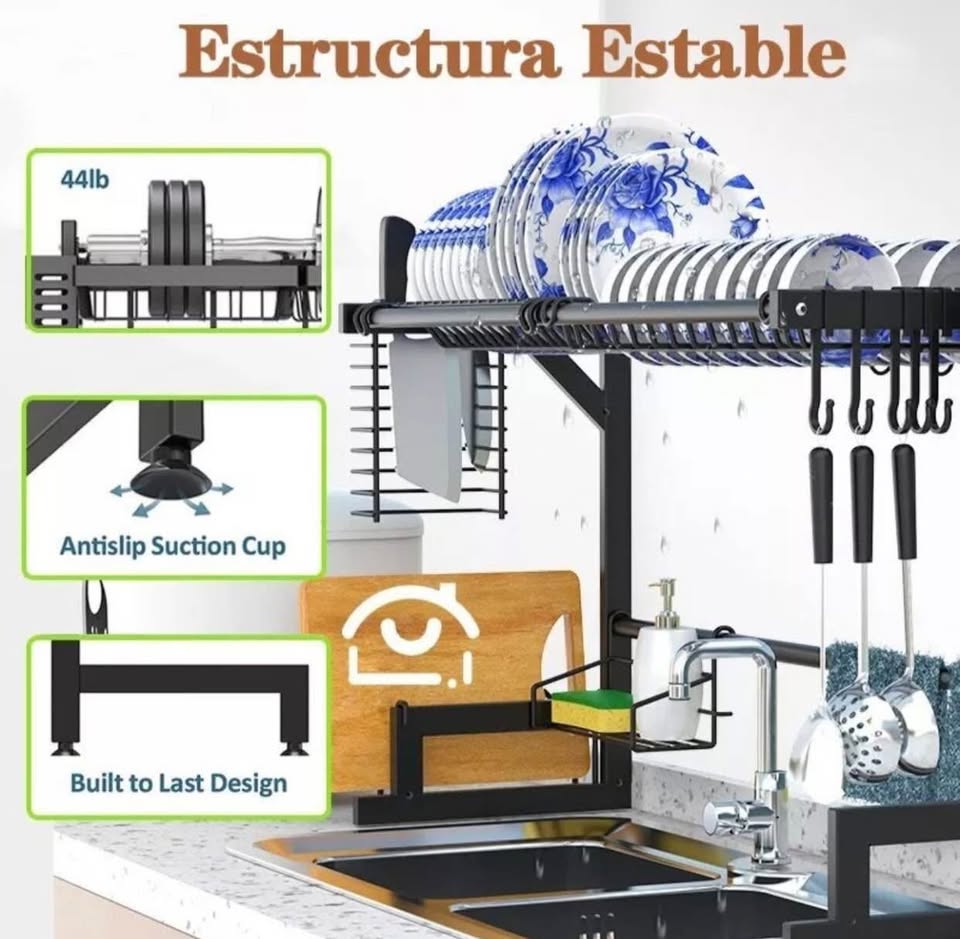 electrodomesticos - Escurridor para fregadero de dos bocas  1