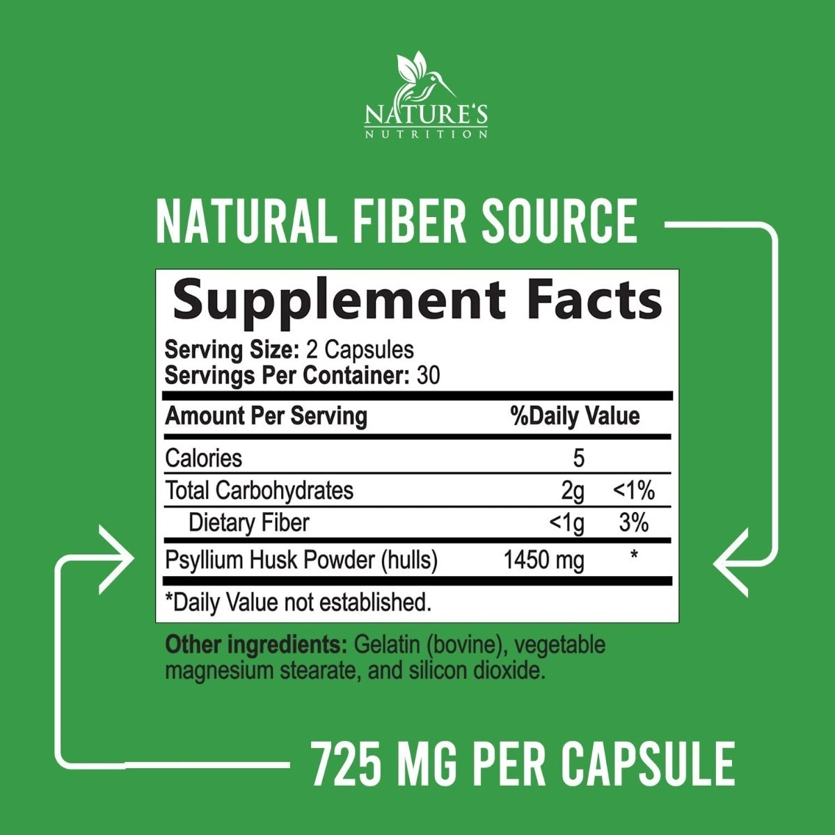 Salud y Equipamiento Médico - Psyllium 60 Cap Nature's 1