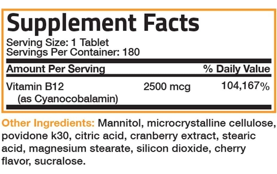 Salud y Equipamiento Médico - Vitamina B12 2500 Mcg Bronson 1