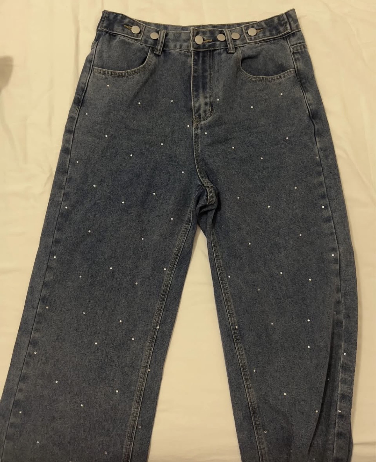 ropa para mujer - Jeans rectos con brillos DAZY SHEIN – Talla L – NUEVOS 2