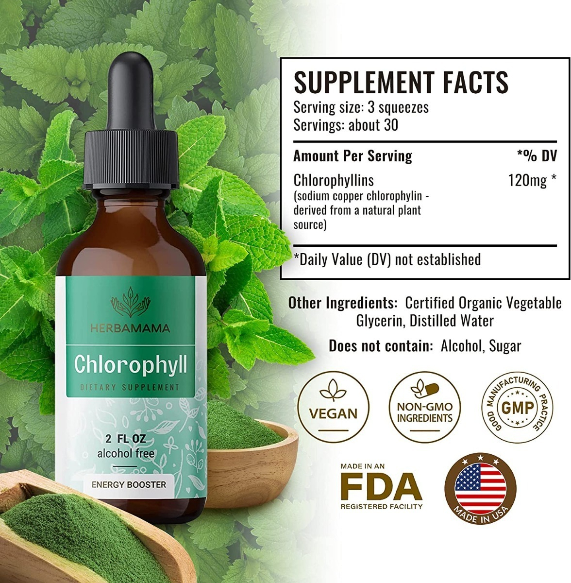 Salud y Equipamiento Médico - Clorofila 120 Mg Herbamama 1