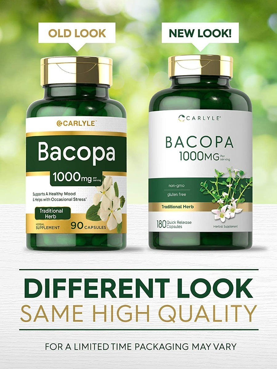 Salud y Equipamiento Médico - Bacopa Monnieri 1000 Mg 180 Cap Sin Ogm Y Sin Gluten 2