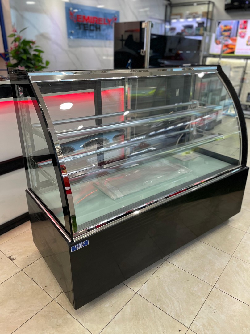 equipos profesionales - Vitrina exhibidora fria mostrador nevera refrigerador para postre alimento frios 7