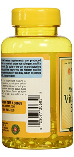 Salud y Equipamiento Médico - Suplemento Dietario Puritan's Pride Con Vitamina D3 5000 5
