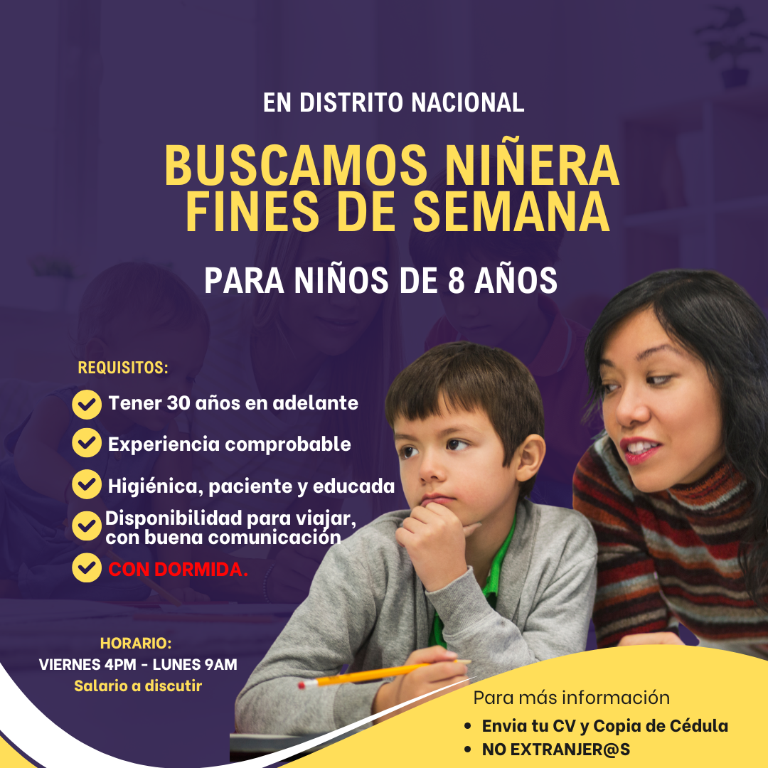 empleos disponibles - BUSCAMOS NIÑERA FINES DE SEMANA
