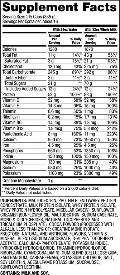 Salud y Equipamiento Médico - Mass Gainer Chocolate 12 Lb Dym 1
