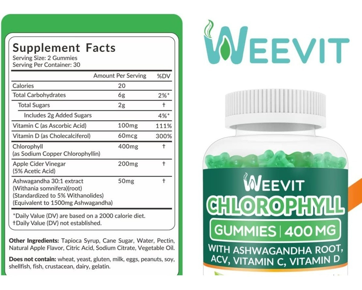 Salud y Equipamiento Médico - Clorofila 60 Gum 400 Mg Weevit 1