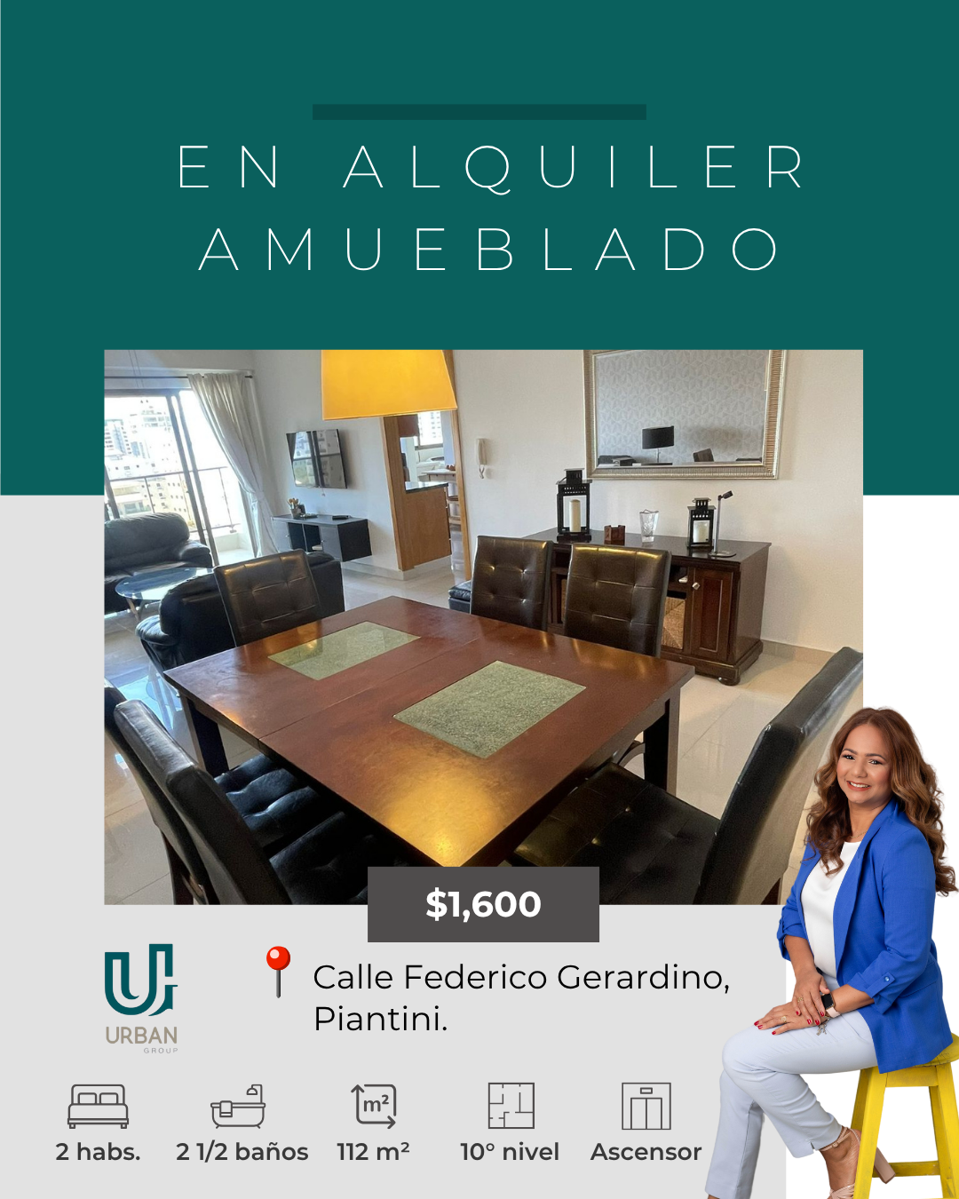 apartamentos - Alquilo apto. totalmente amueblado en Piantini 1