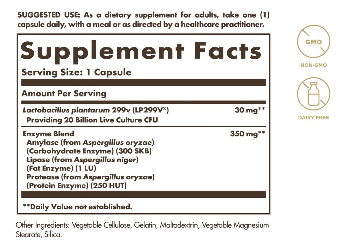 Salud y Equipamiento Médico - Solgar Complejo Enzimatico Probi Plus 30 Capsulas 1