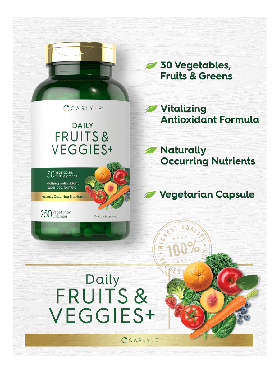 Salud y Equipamiento Médico - Suplemento De Frutas Y Verduras 250 Capsulas 3