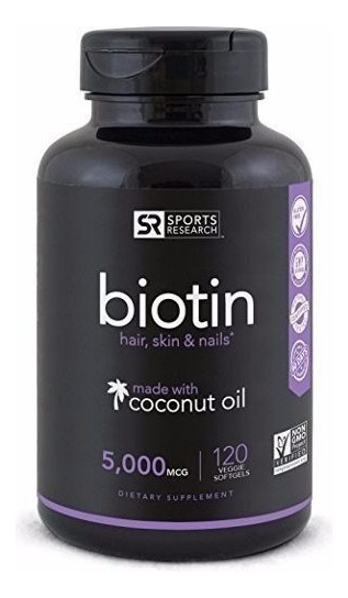 Salud y Equipamiento Médico - Biotina Alta Potencia 5000mcg Aceite Coco Sin Gluten X 120