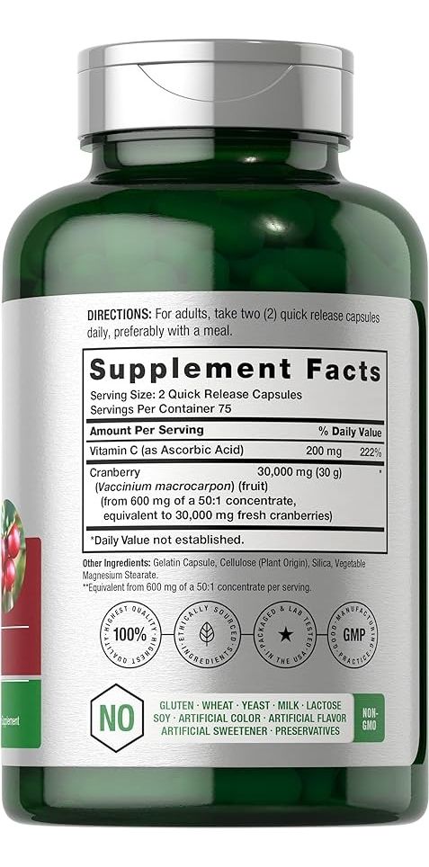 Salud y Equipamiento Médico - Cranberry + Vitamina C 150 Cáps 1
