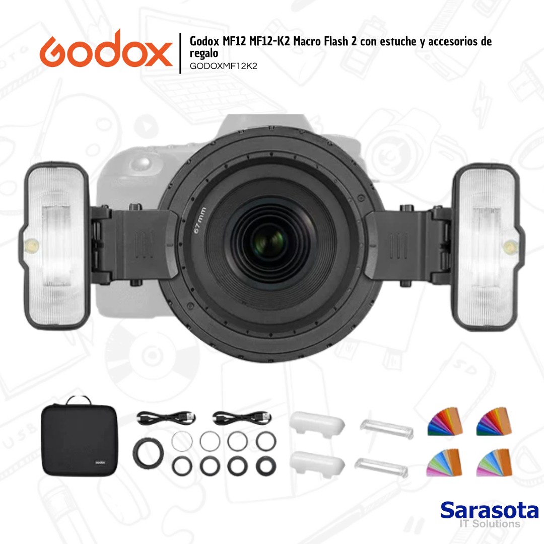 accesorios para electronica - Godox MF12 MF12-K2 Macro Flash 2 + accesorios  1