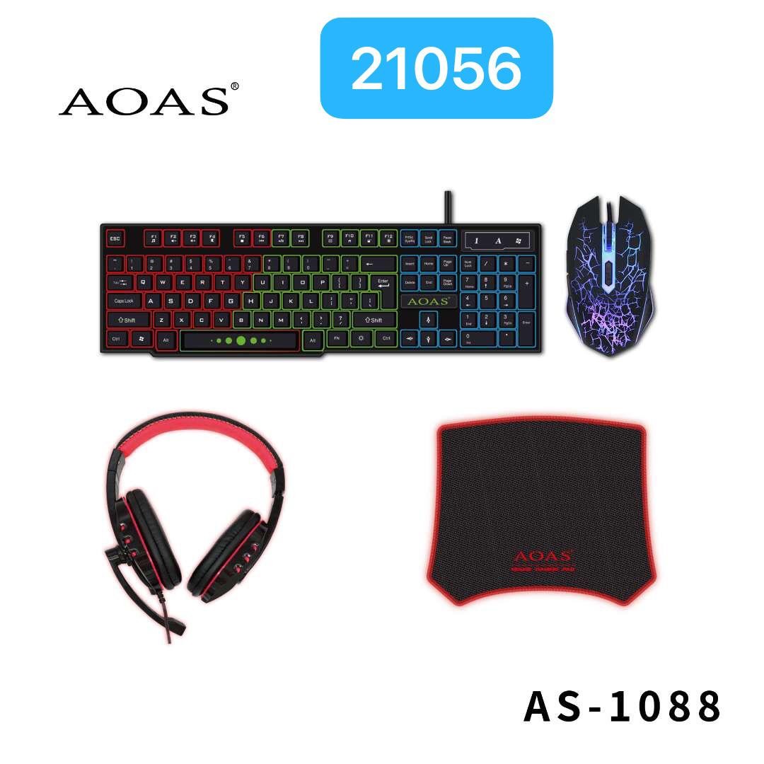 accesorios para electronica - Kit de Gamer Juego Combo Teclado + Mouse + Audifonos + Mouse pad gaming 7