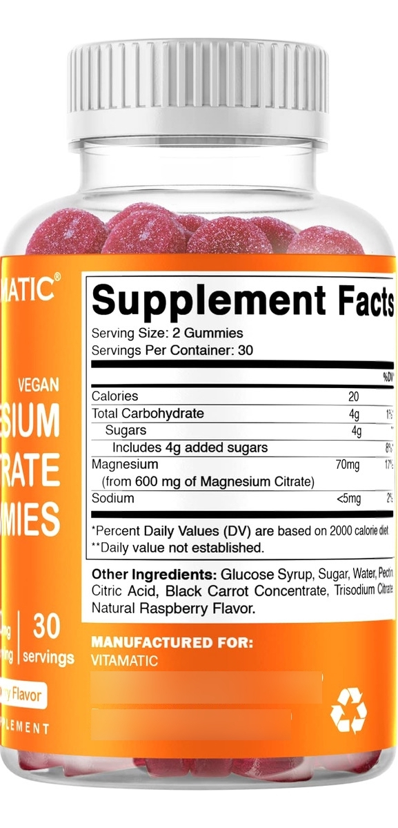 Salud y Equipamiento Médico - Gomitas De Citrato De Magnesio 600mg 60gomitas Vitamatic 2