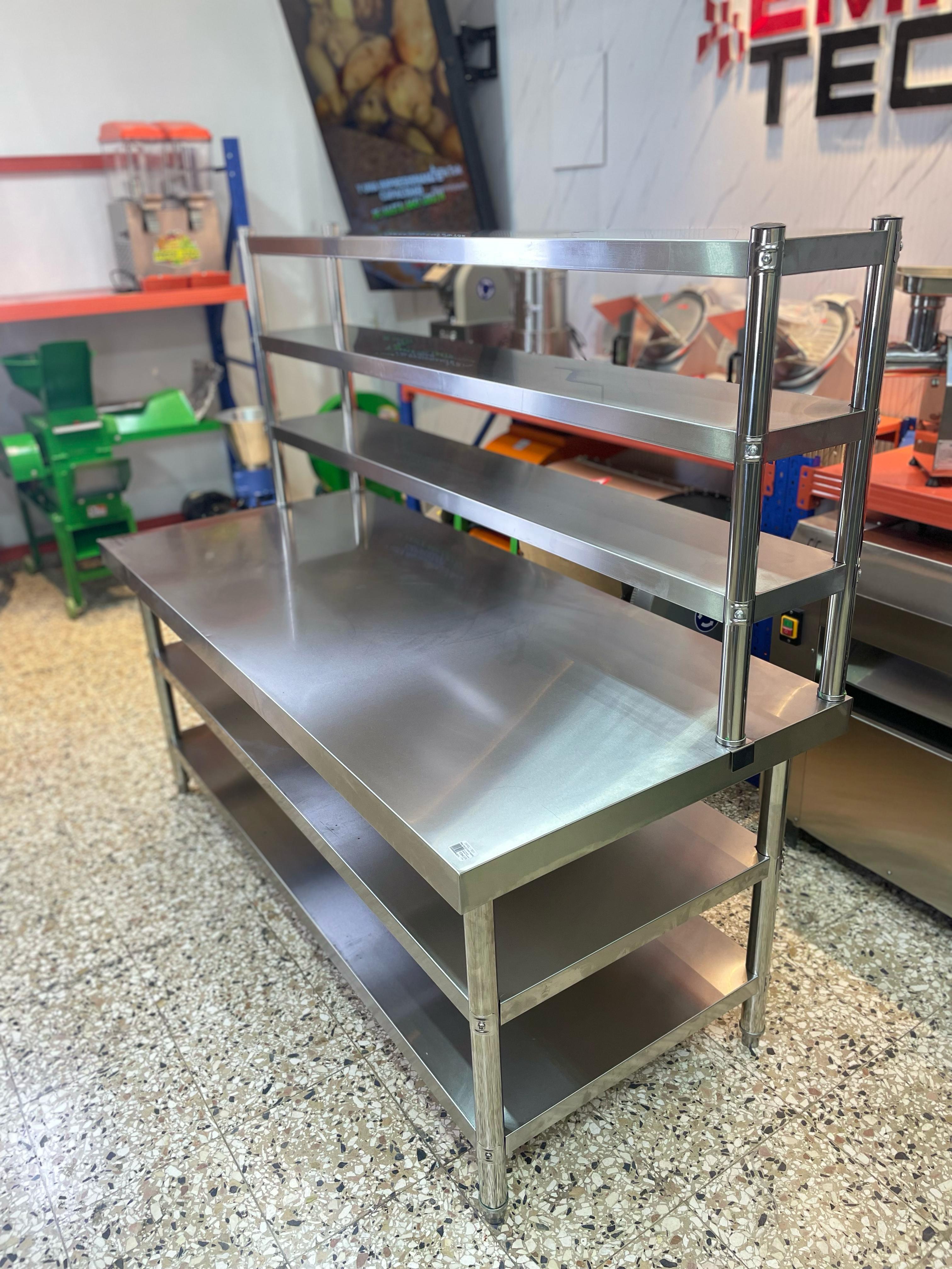 equipos profesionales - Mesa de trabajo de 3 niveles acero inoxidable 1