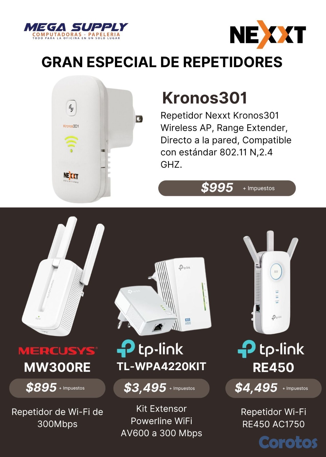 accesorios para electronica - ESPECIAL DE REPETIDORES Wi-Fi  CONECTADO POR LA CO